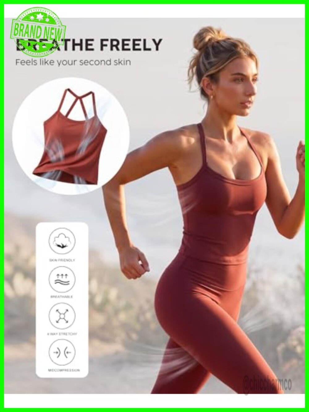 Women's Yoga Workout Tank Top Built-In Bra Crop Halter Neck - Picture 3 of 6